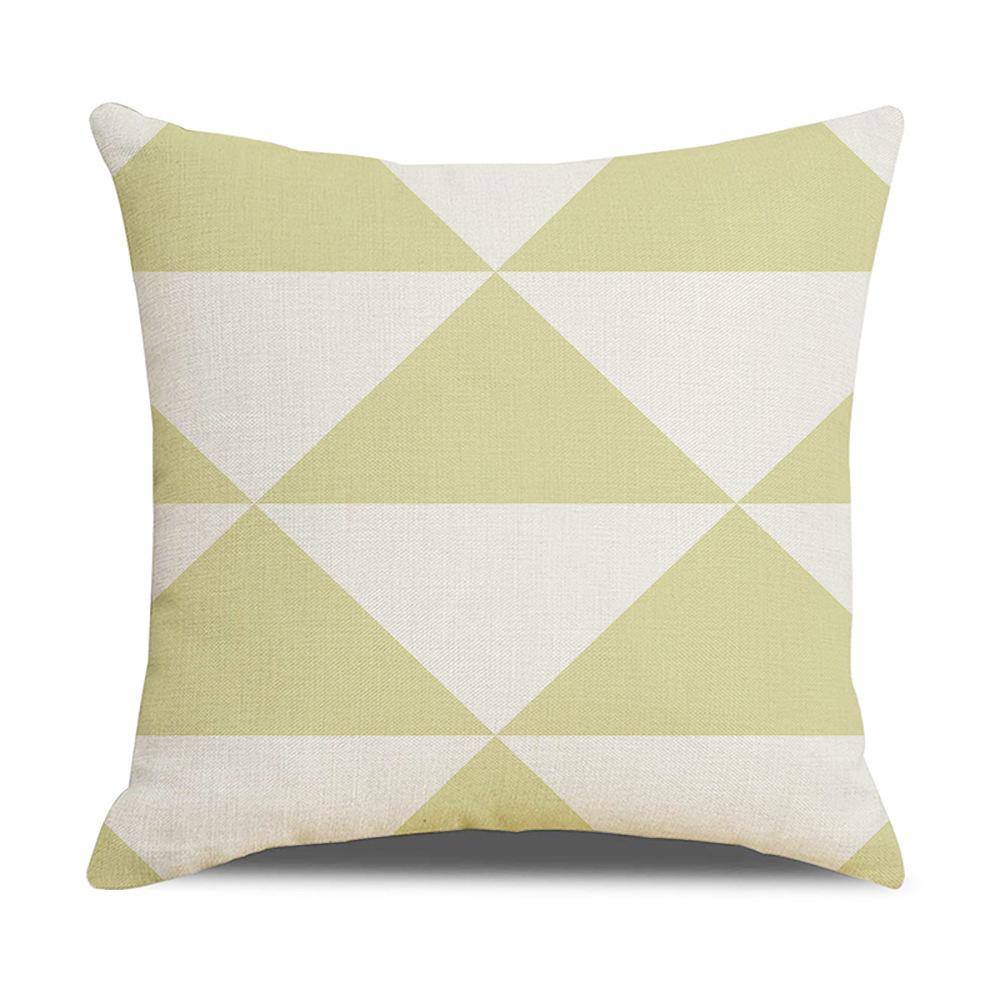 Nordic Simple Pillow Ins Blue Geometric Linen Cotton and Linen Sofa Car Polyester and Linen Pillow Cushion Cover