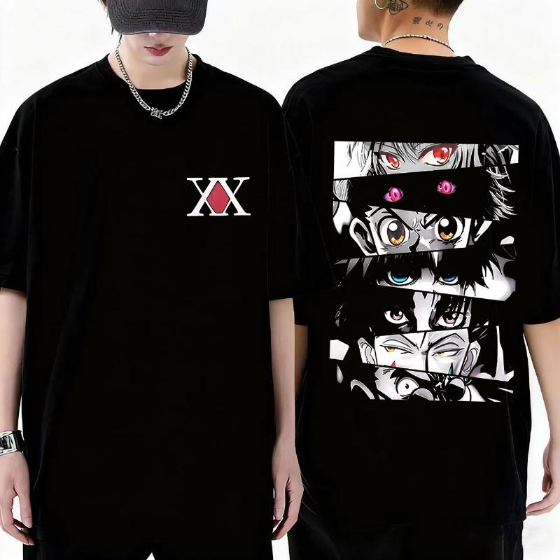 Anime Hunter X Hunter Eyes Graphic T-shirt Men Women Soft Cotton T Shirts Male Fashion Manga Oversized Streetwear