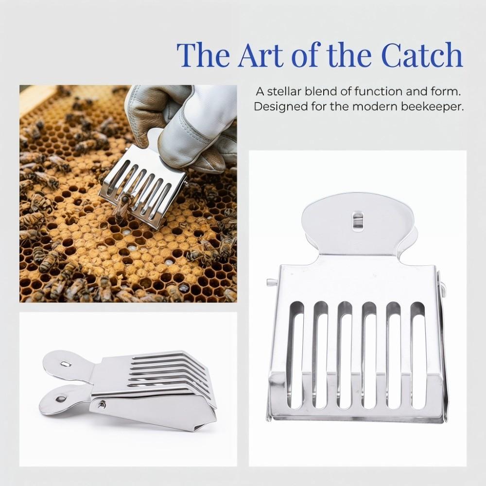 5pcs Durable Queen Bee Catcher Silver Queen Bee Cage Easy to Use Queen Bee Clip  Apiculture