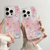 ins smudge butterfly small flower for apple 17promax flash drill mobile phone case iPhone16 large hole 15