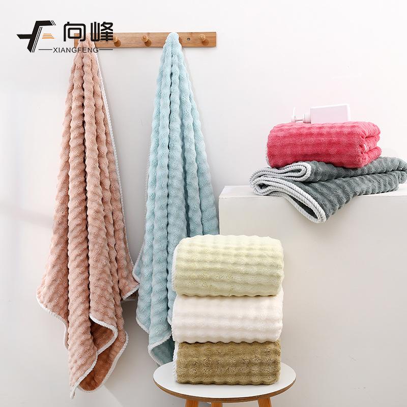 

Towel summer new coral fleece bubble bath towel enlarged soft absorbent household men s and women s bath towel multi-color towel 70*140cm білий