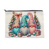Christmas Theme Makeup Bag, with Black Zipper, Wear-Resistant Toiletry Bag, Durable Canvas Storage Pouch, for Makeup Stationery And Small Items