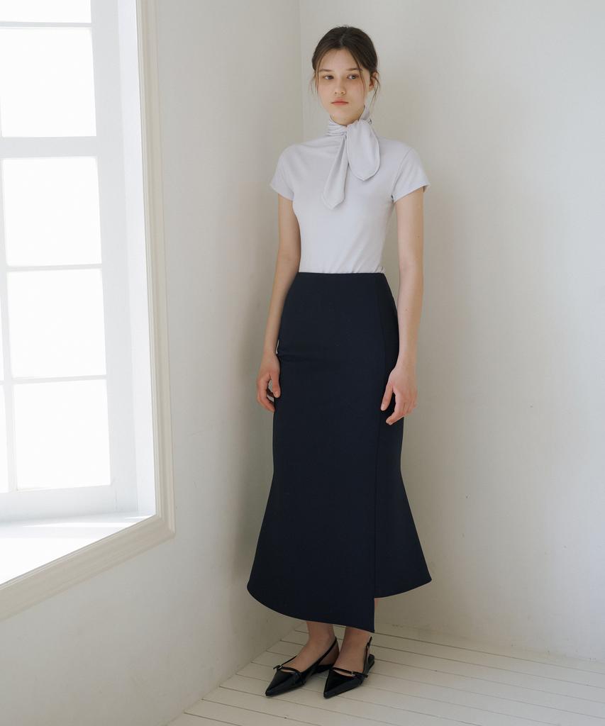 Riorg Ce Unbalanced Mermaid Skirt Navy