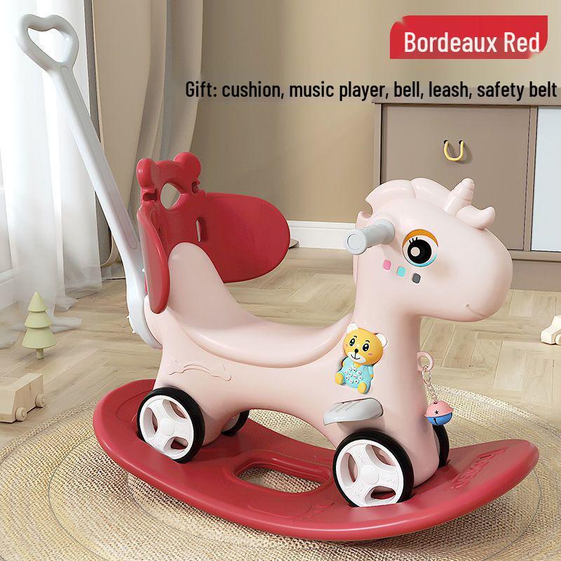 3-in-1 Wooden Rocking Horse & Ride-On Toy: Perfect First Birthday Gift for Boys and Girls