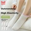 MiiOW 6 Pairs of Women's Socks, Summer Pure Cotton 100%, Sweat-Absorbing, Odor-Resistant, Breathable Sports Socks, Trendy Short Cotton Socks