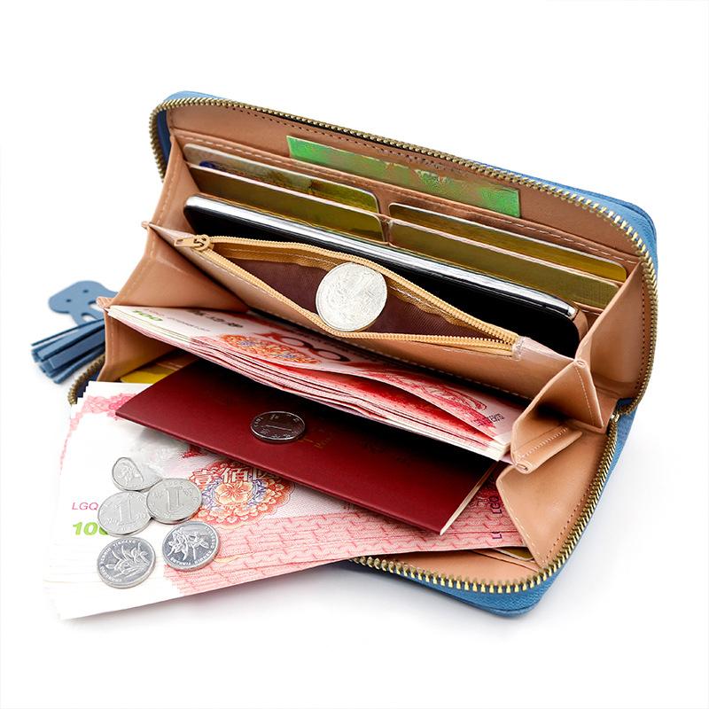 Women's Wallet Long Zipper Bag PU Wallet Coin Purse Zipper Bag Card Bag