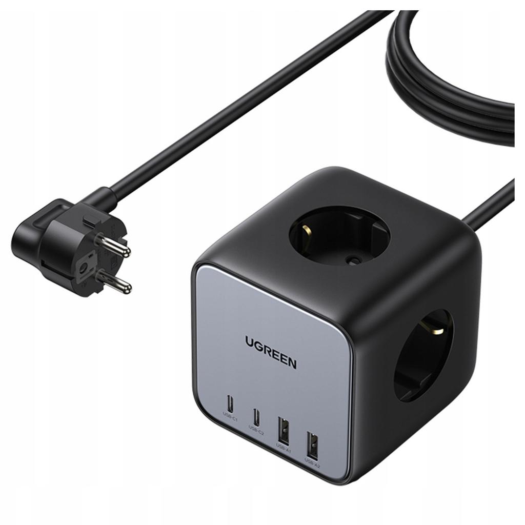 Ugreen Cd268 Eu Power Strip Cube, 65W, 1.8M (Black)