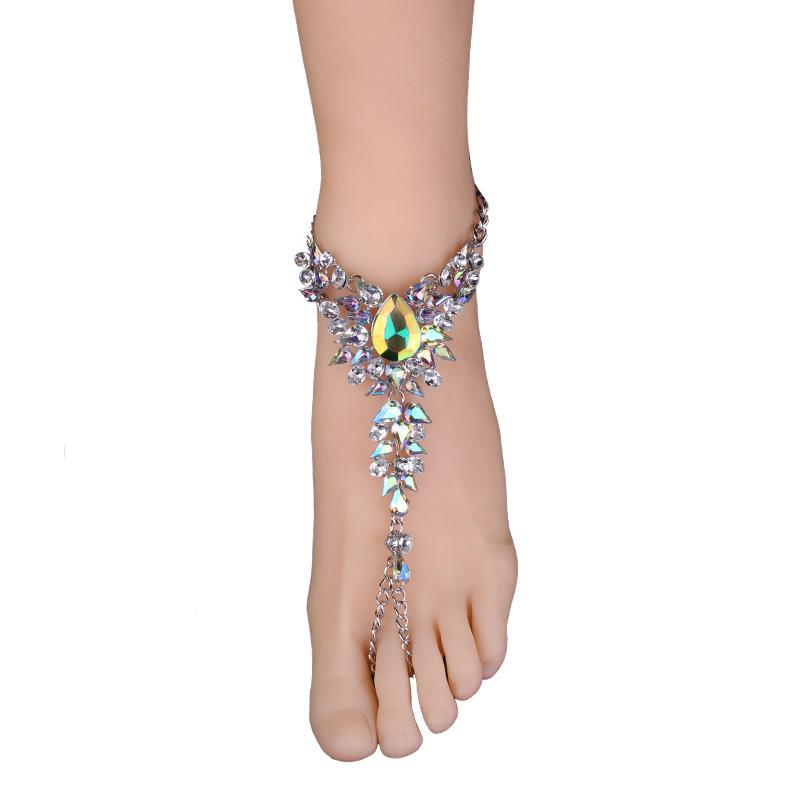 Cheville Fashion Simple Exquise Scintillante Strass Ornements de Pied pour Femmes