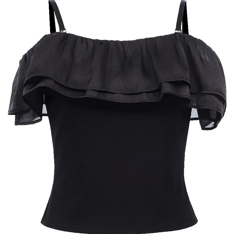 VEROMODA Women s Ruffle Ribbed Knit Off-Shoulder Top L