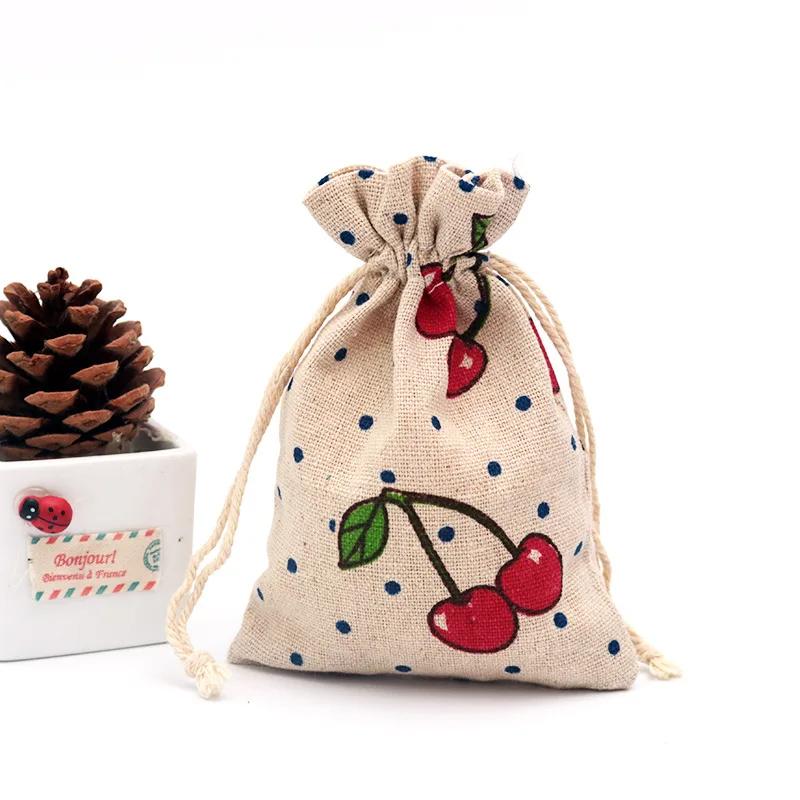 (10x14cm) Cute Cartoon Travel Storage Bag Cotton Drawstring Bag Pouches Candy Favor Holder Jewelry Party Gifts Bag 10pcs/lot