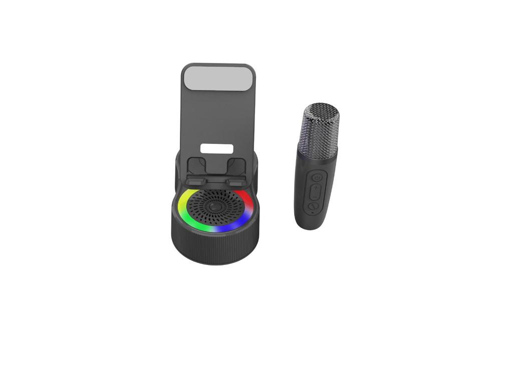 Portable Multifunction Bluetooth Speaker: 5-in-1 Karaoke, Power Bank, RGB Light, Phone Stand