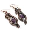 Amethyst Ohrringe Edelstein Schmuck, 999 Kupferdraht Gewickelte Ohrringe, Geschenk Für Frauen Handgemachte Ohrringe