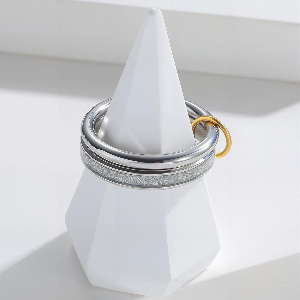 European-American Titanium Steel Stackable Finger Ring - Niche Design