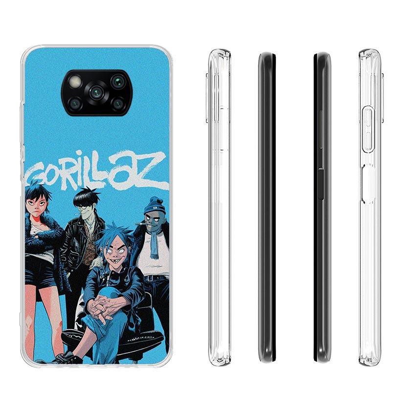 Gorillaz Anime Case Phone Cover for Xiaomi Redmi Note 10 9 9S 8 8T 7 5 Pro Mi 12T 11T 10T 9T 12 11 Lite A3 A2 Trend Fundas Mi 11