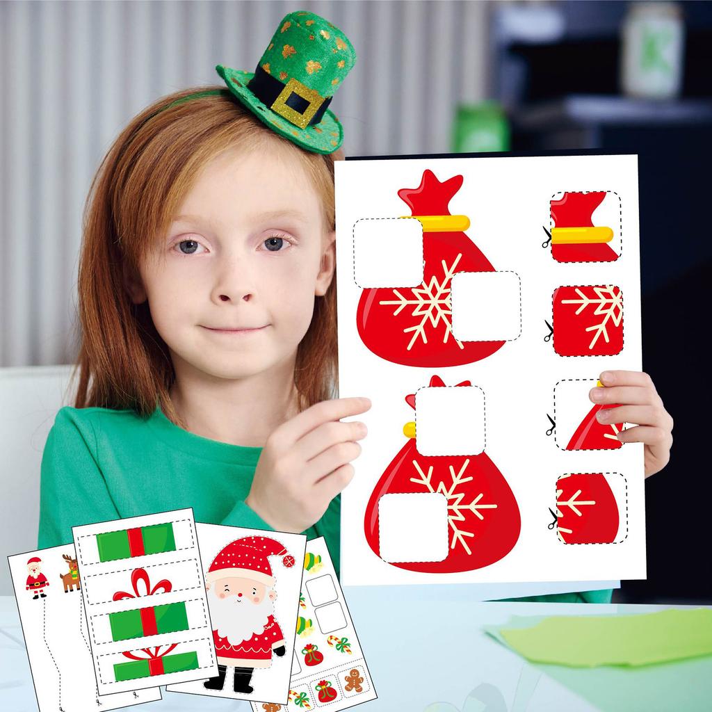 Children's Christmas Cutting Book with Supplies, Kindergarten Scissor Skills Activity Set