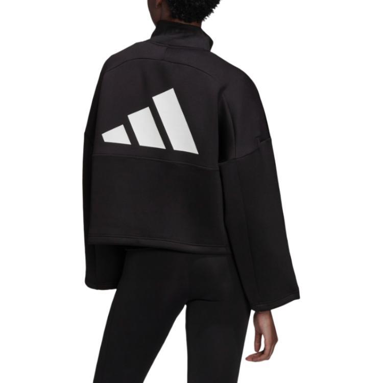 adidas Athletics Pack Logo Print Loose Fit Stand Collar Long Sleeve Sweatshirt Women Sweatshirt EA0343