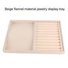 Jewelry Display Tray Bracelet Ring Earring Necklace Holder Storage Plate Case (Beige Flannel)