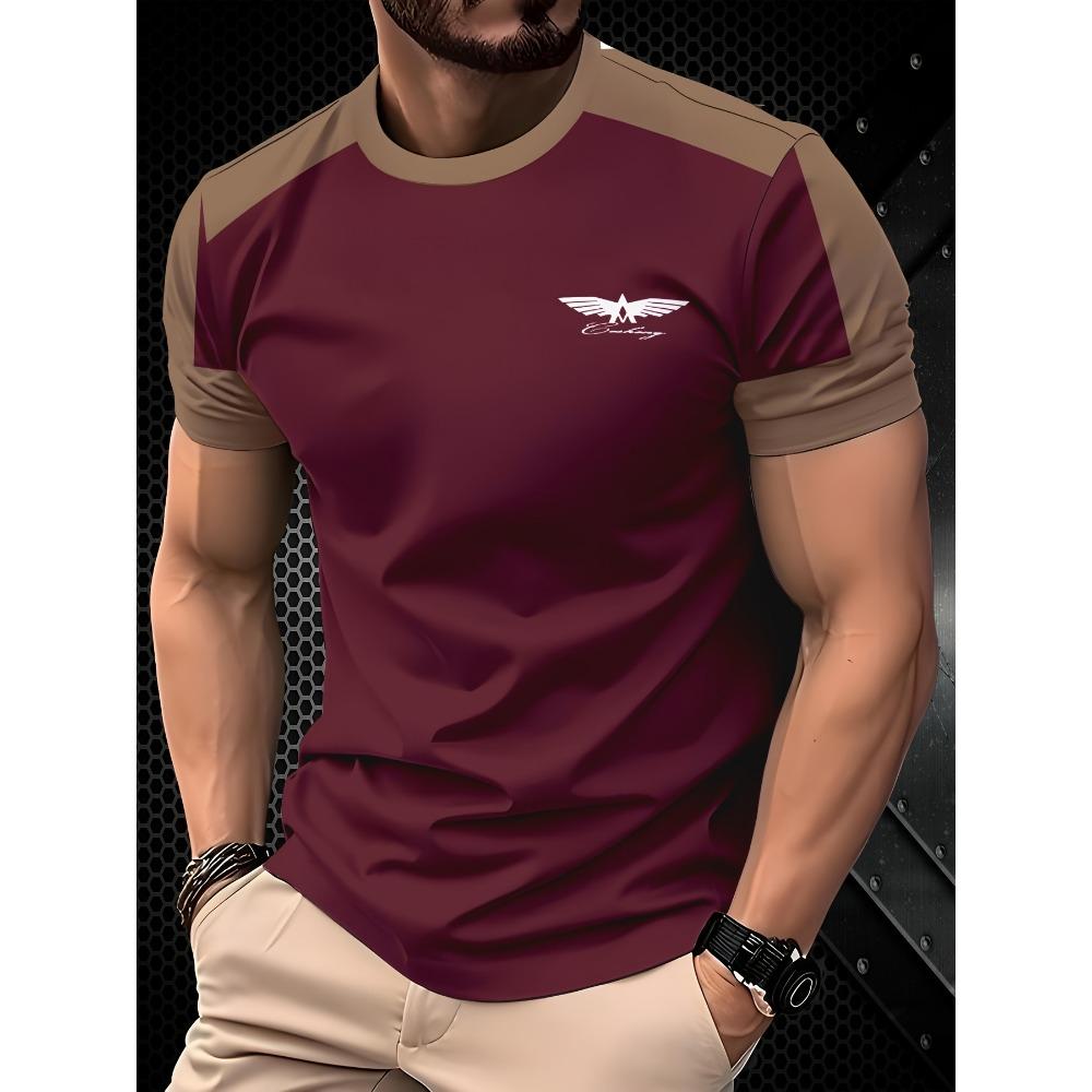 Men's Short Sleeved T-shirt, Fashionable Men's Short Sleeved Shirt, Casual Striped Pattern T-shirt, Oversized Clothes