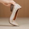 Herbst Frühling Damen Weiche Leder Ballerinas Runde Spitze Zum Hineinschlüpfen Komfortschuhe für Mütter Rutschfeste Sohle Leichte Freizeitschuhe