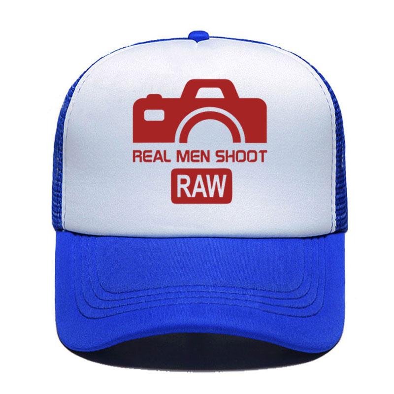 Real Unisex SHOOT RAW Summer Cap Mesh Hats For Unisex Women Casual Hats Hip Hop Baseball Caps Funny Photographer Adjustable Visor Cap