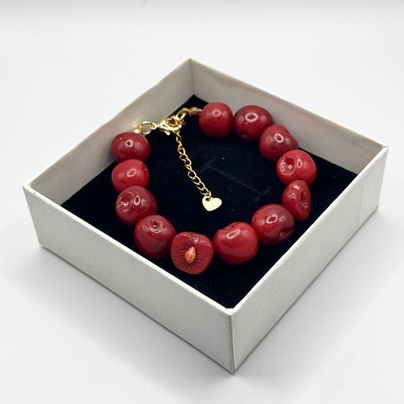 3D Fruit Beaded Bracelet Hypoallergenic Resin Hand Chain for Women Summer Seaside Trip Jewelry Accessories