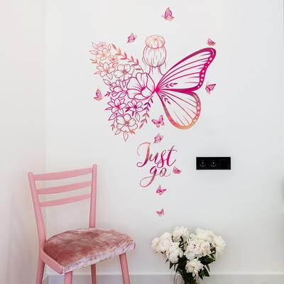 Ms8030-Nhjust Go Butterfly Girl Wandaufkleber Wohnzimmer Schlafzimmer Kreative Dekoration Menge Verhandelbar