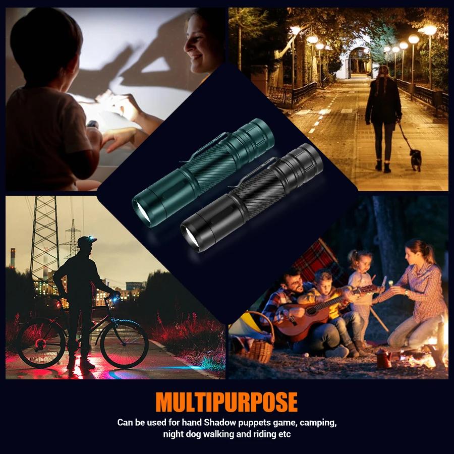 XIWANGFIRE SC8 LED Flashlight 1000LM 18650 Flashlights Portable Pen Clip Rechargeable 1500mah Super Bright IPX6 Emergency Torch