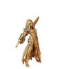 Solid Brass Antique Finish Female Warrior Statue Fine Intricate Carved Details Small Desktop Ornament for Home Office Decoration