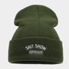 70G round machine acrylic knitted hat tide SHIT SHOW embroidered letter stack wool hat winter hundred personality hat