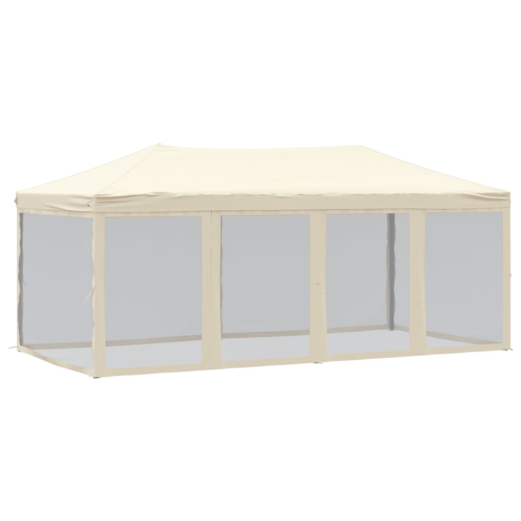 Vidaxl Foldable Party Tent With Walls, Cream, 3X6 M