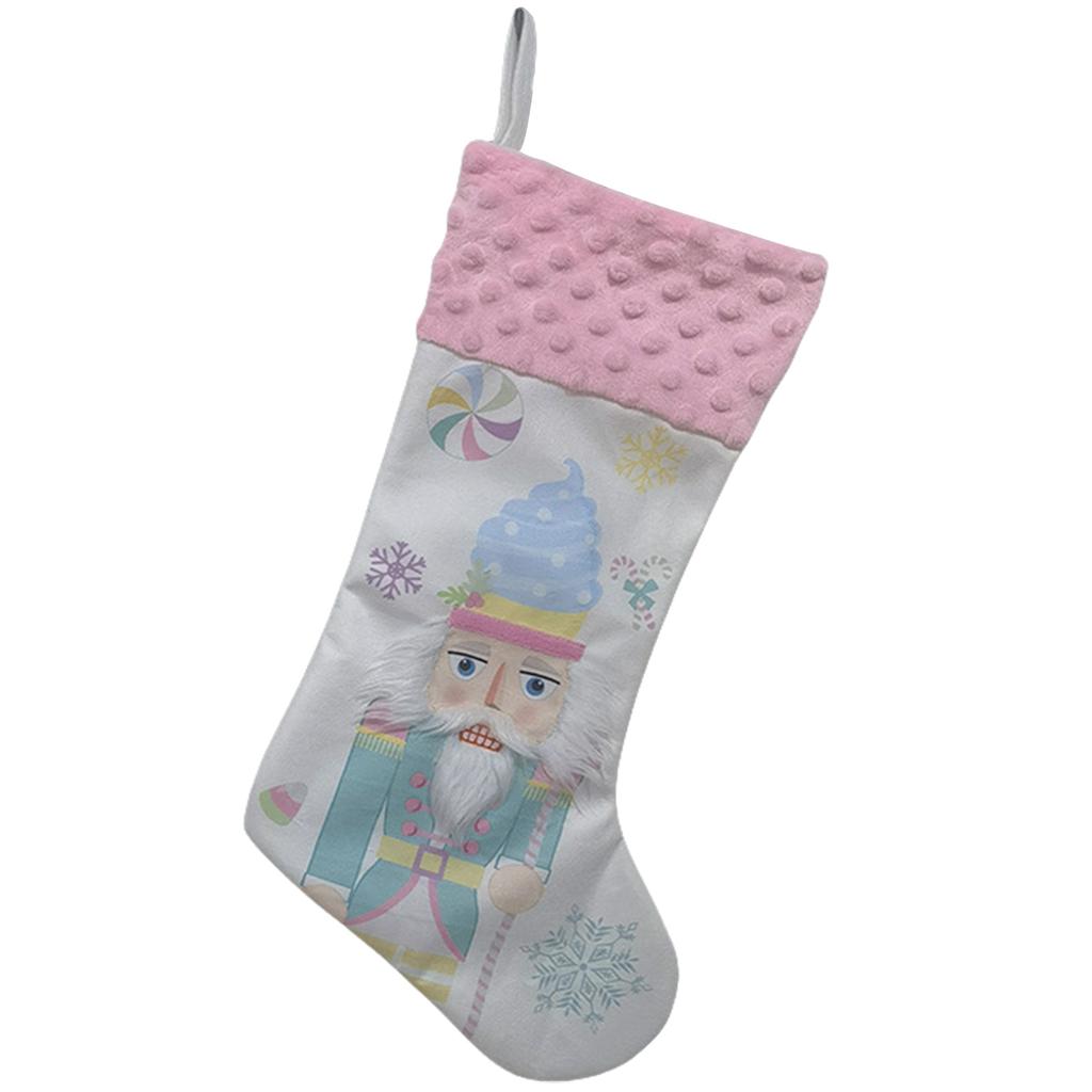 Nutcrackers Ornament Christmas Stocking Large Capacity Present Bag Handmade Holiday Tree and Fireplaces Decoration