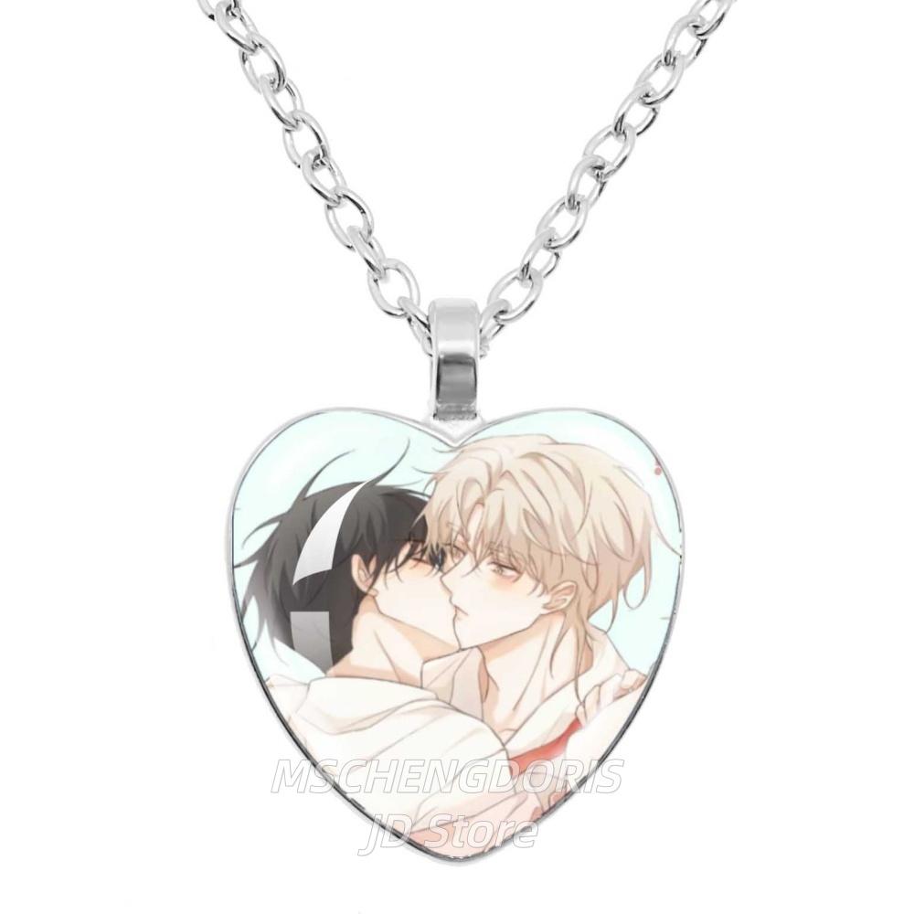 Low Tide In Twilight Anime Necklace Taeju YEO Euihyun KIM Glass Cabochon Heart Shaped Pendant Necklace Charm Jewelry Gift
