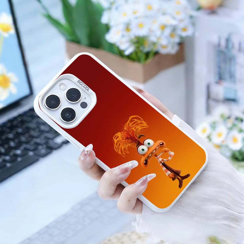 Adventure Anime Inside Out Phone Case For iPhone 16,15,14,13,12,17,Pro,MAX White Matte Shockproof Cover