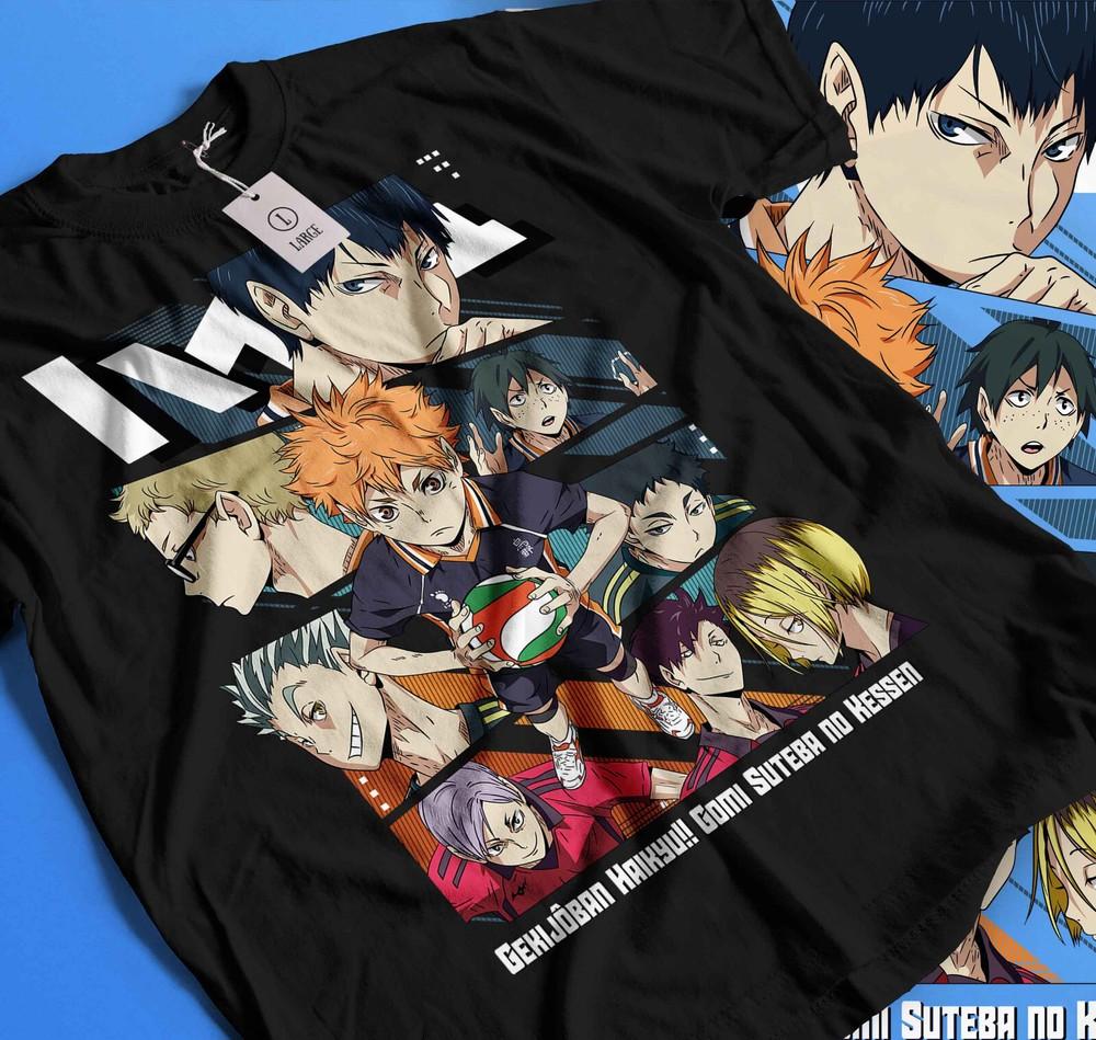 

Haikyuu T-shirt Volleyball Kuroo Tetsurou Kozume Kenma Sport Anime Shirt 453 XL