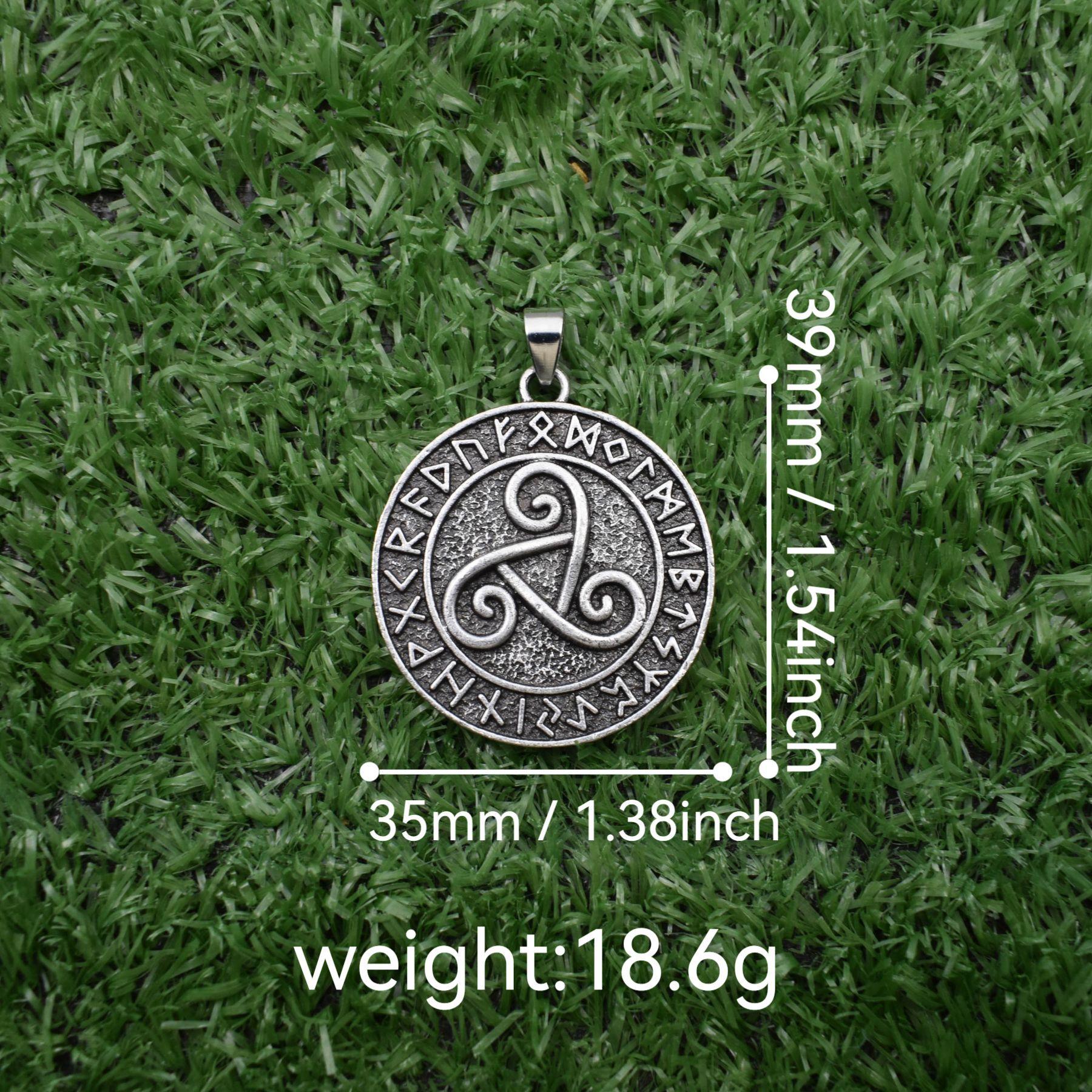 Cross-border Hot Sale Viking Rune & Tree of Life Diamond Pendant Zinc Alloy Bamboo Chain Gift DIY Accessories
