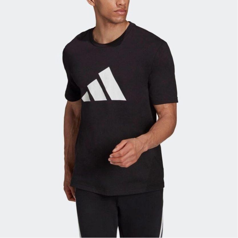 adidas T Shirts Men's Black Crew Neck Moderate Straight Fit H39747