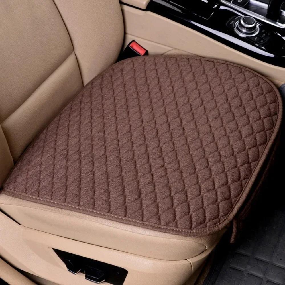 Breathable Linen Seat Pad For Car – Slip-Resistant Bottom Cushion Only, Uses In Most Vehicles Year-Round Comfort