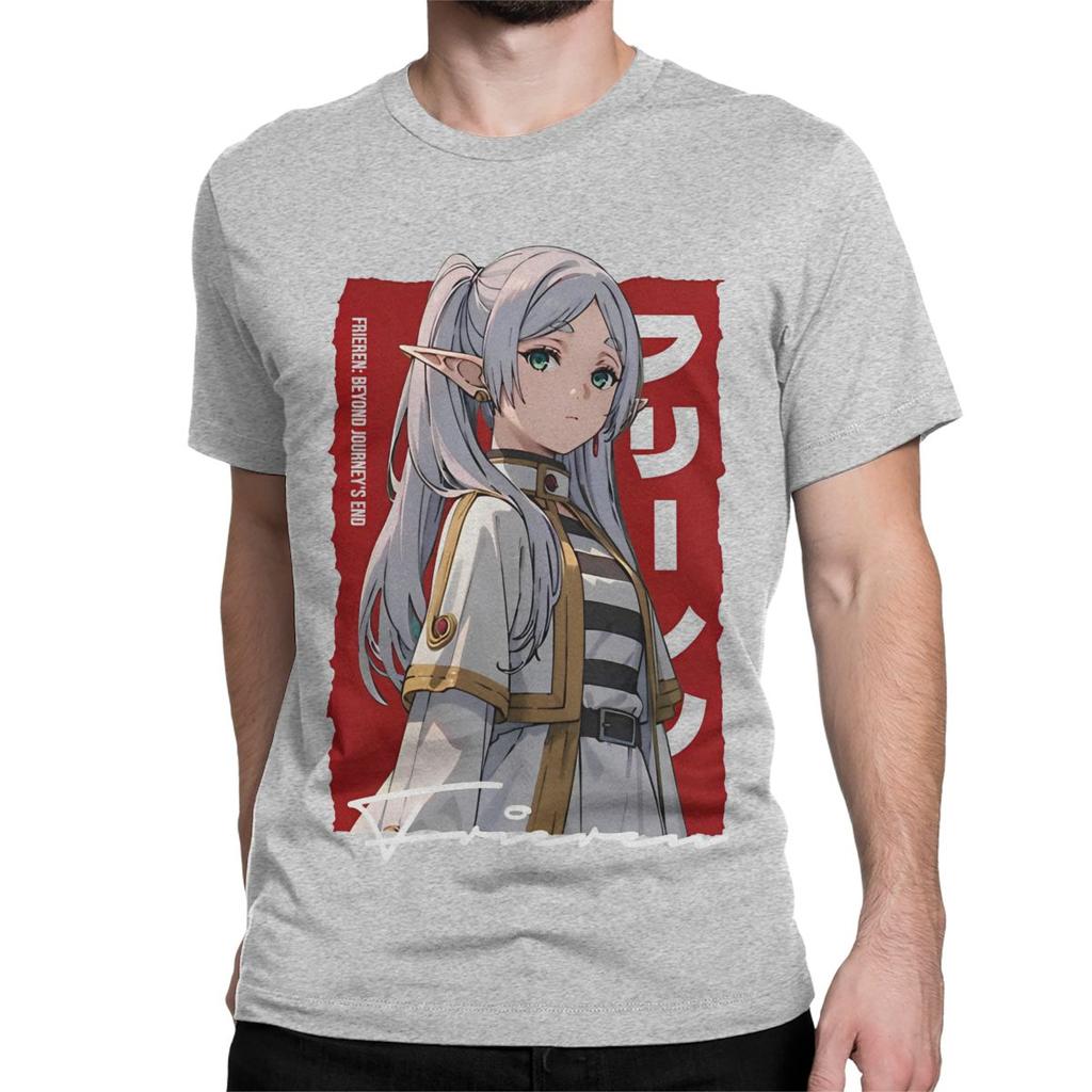 Anime Beyond Journeys End Japanese T Shirt for Men Women Cotton  TShirt Round Neck Sousou No Frieren Tees Clothes Plus Size