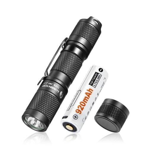 LUMINTOP Compact and Lightweight LED Flashlight, 900 Lumens, 60 Hours of Continuous Lighting, 5 Modes, IP68 Waterproof, Shockproof To 1.5 Meters, Hand