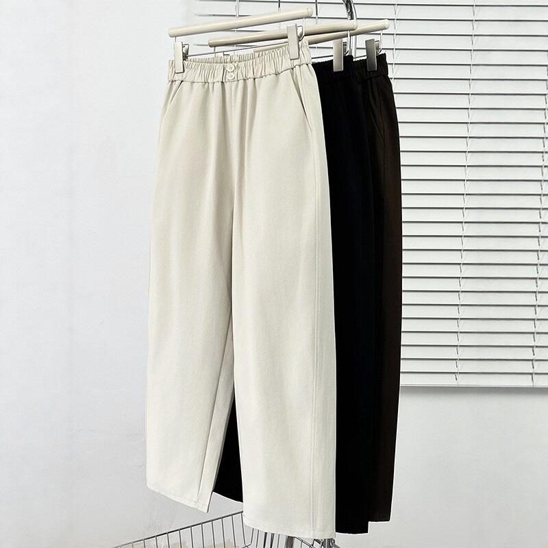 

2026 Spring Women s Plus Size Slimming Elastic Waist Banana Pants 3XL (for 150-170 jin) абрикосовий