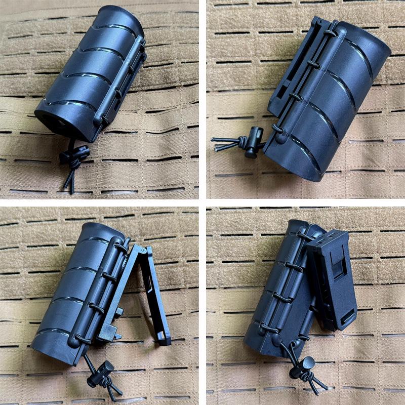 MOLLE-Compatible 360° Rotating Quick Draw Sheath for Baton, Tactical Flashlight, and Spray – Rubber Band Style