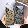 Abstract leopard print For iPhone 17 Air 16 E 15 Plus 14 Pro Max 13 12 mini 11 5 6 7 8 Plus XR XS Max SE Black Glass Phone Case