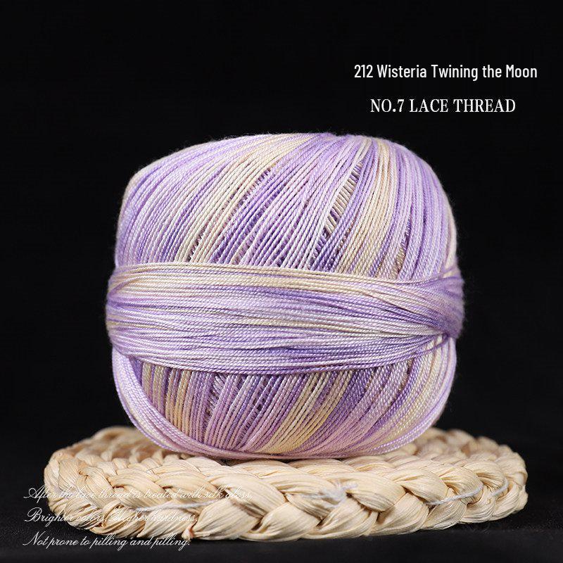 No. 7 Soft Silk Lace Yarn - Hand-Knitted, Strong Twist for Summer and Short Sleeves