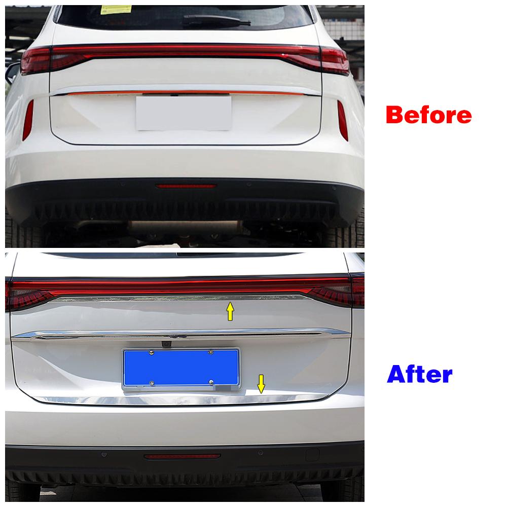 For Haval H6 3rd Gen 2024 2024 Exterior Part Refit Bumper Rear Trunk Door Trim Stainless Steel Protect Decorate Chrome Sticker