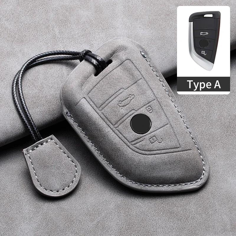 Leather Car Remote Key Case Cover for Bmw F20 G20 G30 X1 X3 X4 X5 G05 X6 X7 G11 F15 F16 G01 G02 F48 1 2 3 4 5 6 7 Series