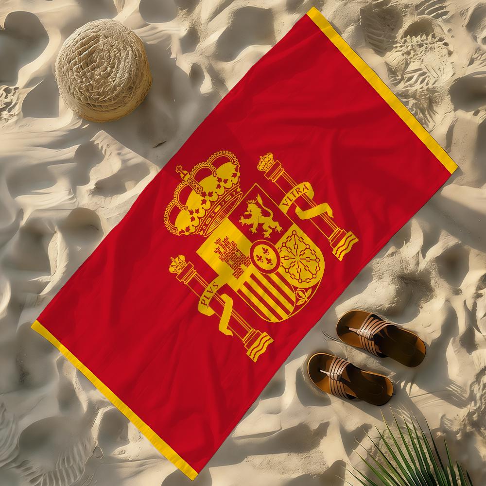 Flagge von Espana Spanisch Spanien Handtuch Weich Leicht Anti-Sand Großes Strandtuch Schnelltrocknend Bad Sport Familie W30*H60(CM)