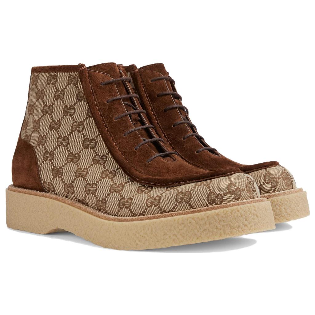 Gucci GG Supreme Lace-up Boots 762197 FACJX 9742