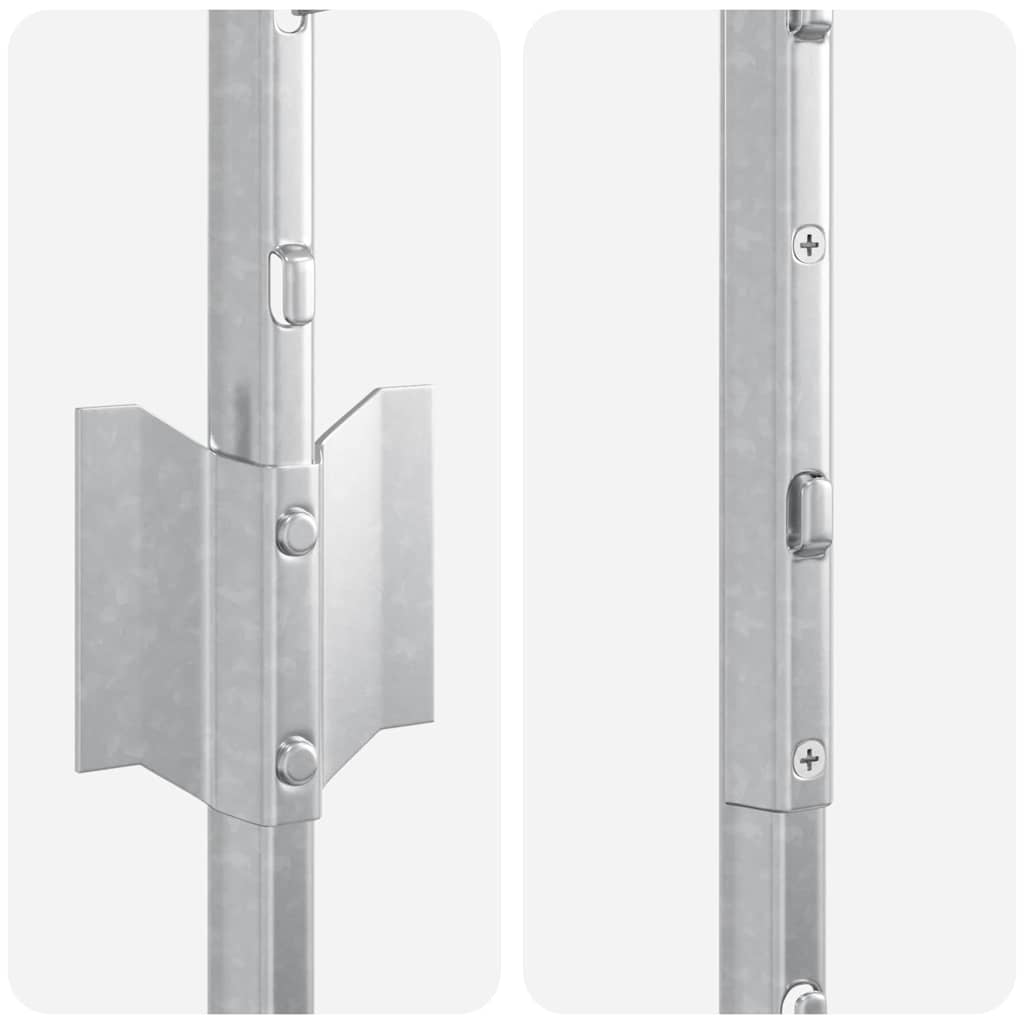 Embedded Fence Post 5 pcs Silver 180 cm