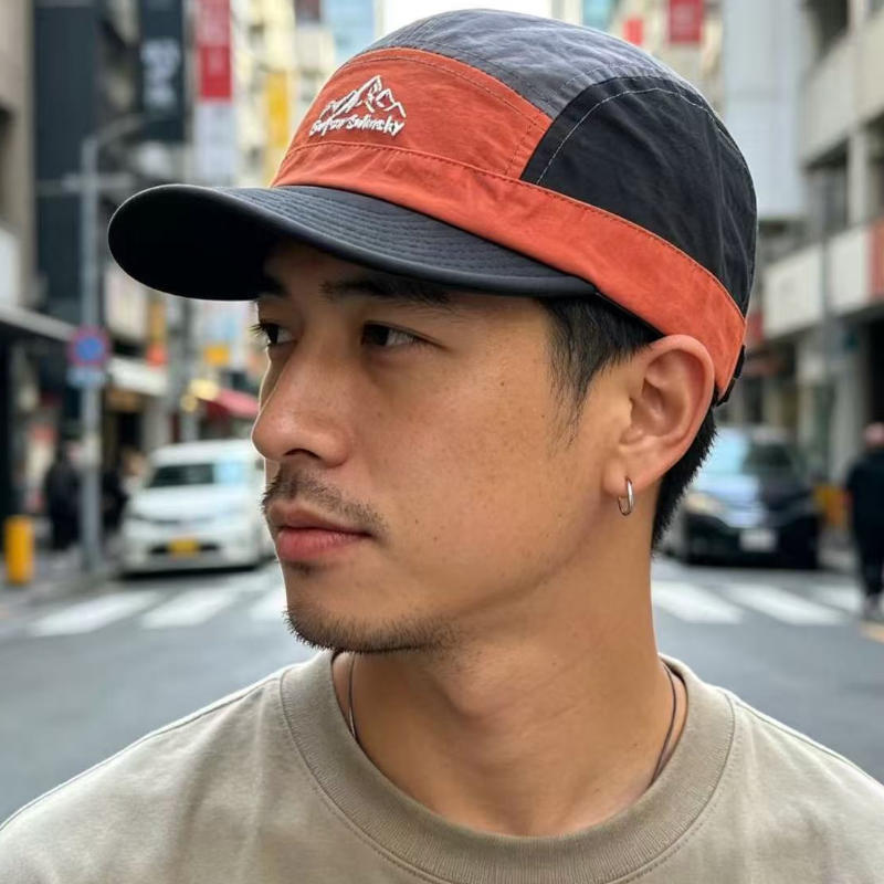 Color-block Five-panel Quick-dry Waterproof Soft-top Baseball Cap, Outdoor Sports Sun Hat, Flat-brim Hat