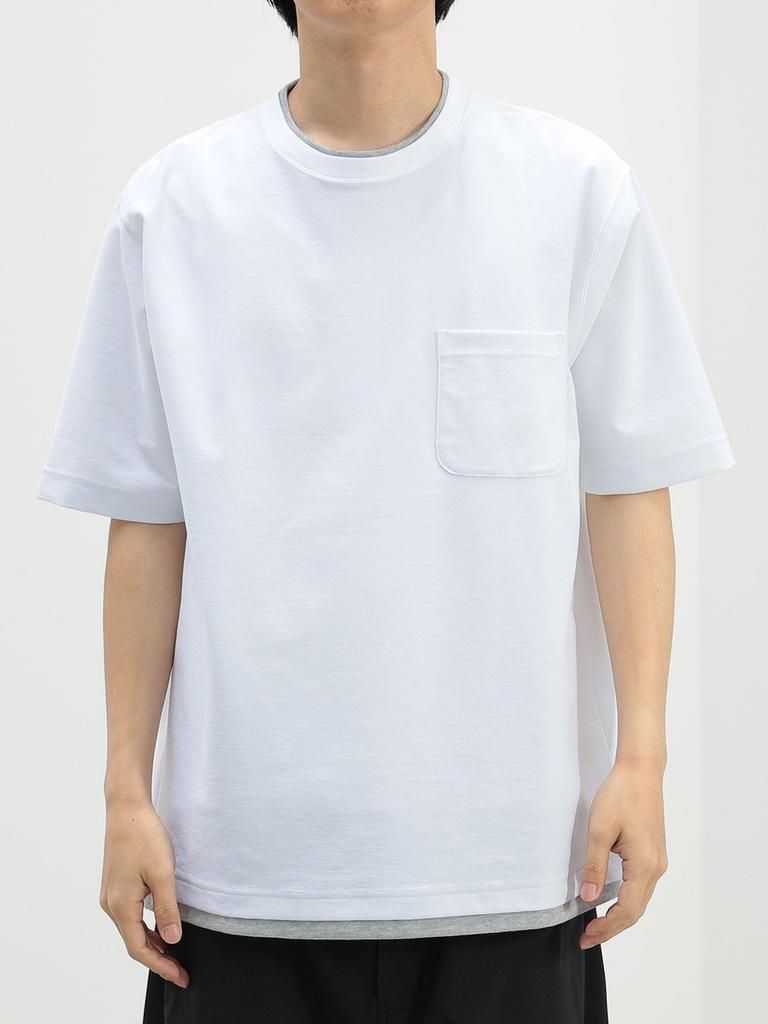 Cool Touch TEE Cool Touch Fake Layer Pocket WEISS S 42040339639 [BEAMS HEART] S/S T-Shirt Herren